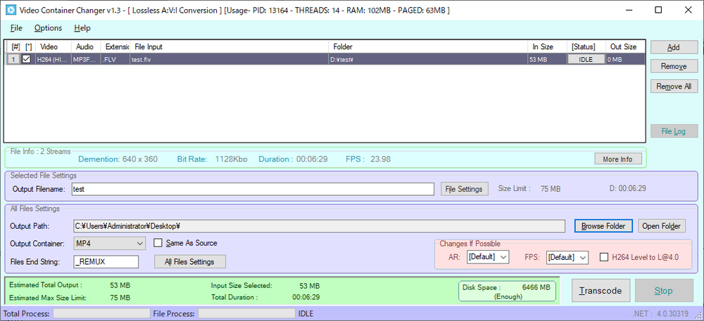 インストール不要でFLVをMP4に変換できるフリーソフト