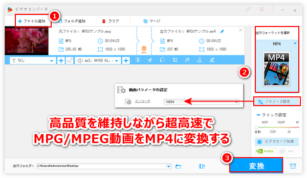 MPG MP4変換