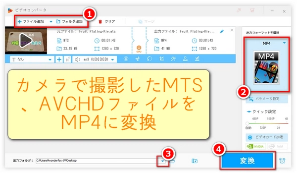 CPIファイルをMP4に変換