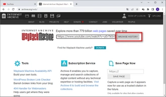 Wayback Machineで消されたYouTube動画を検索