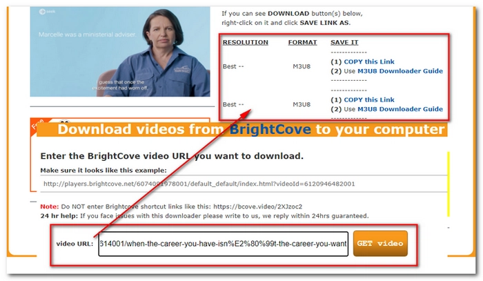 サイトでBrightcove動画をダウンロード URLを解析