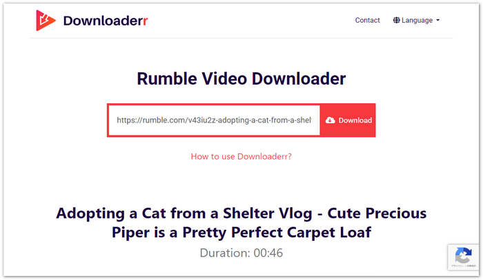 Rumble動画ダウンロードサイトその３、Downloaderr