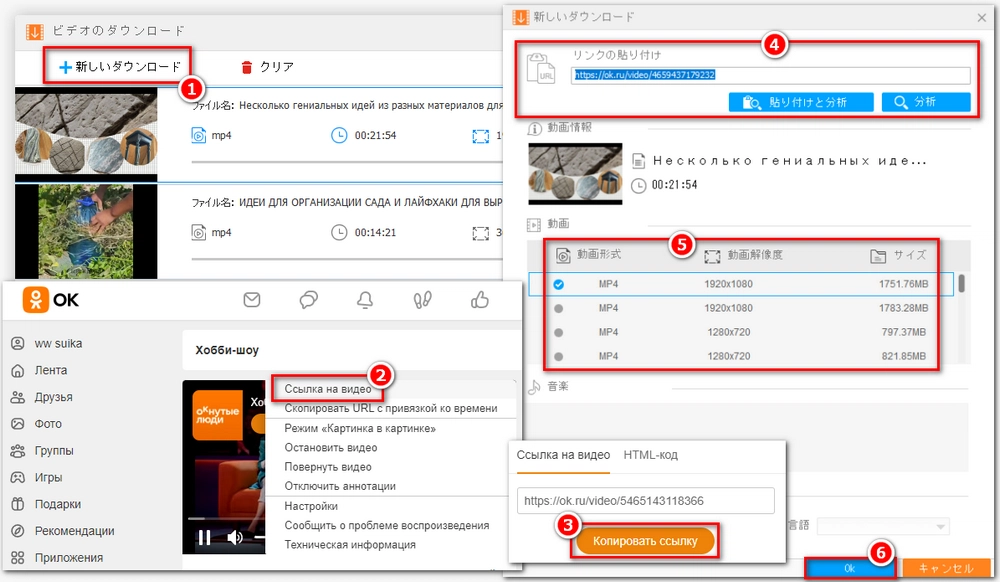 Ok.ruの動画をダウンロードするーーURLを分析する