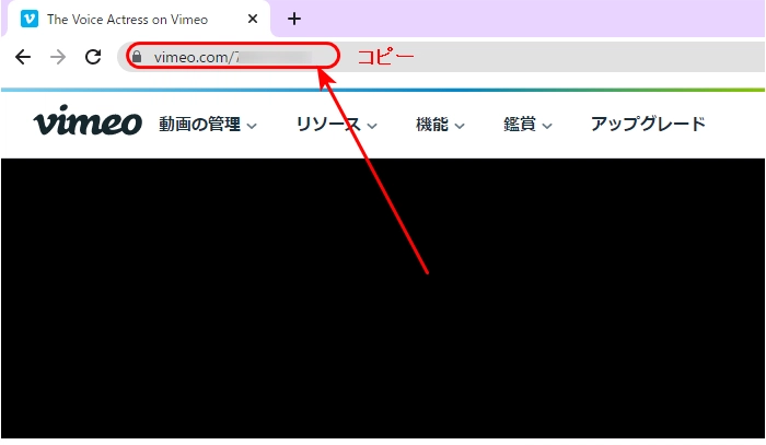 Vimeo音声のURLをコピー