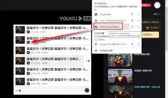 YOUKU動画ダウンロード Video DownloadHelper