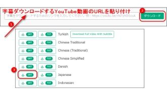 ChromeサイトでYouTube字幕をダウンロード