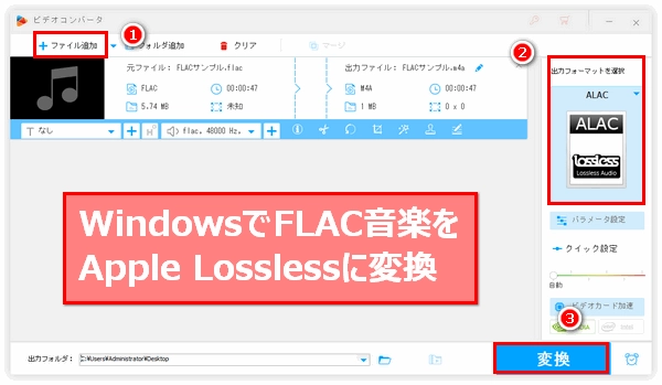 FLACをApple Losslessに変換