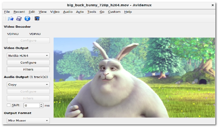 MOV MP4変換フリーソフトAvidemux