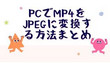 MP4をJPEGに変換