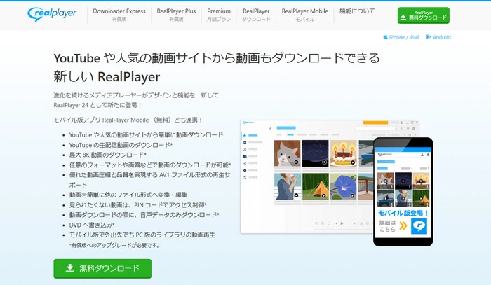 WMV再生フリーソフト５．RealPlayer