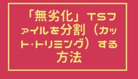 「無劣化」TSファイルを分割（カット・トリミング）する方法