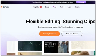 写真をスライドショーにする FlexClip