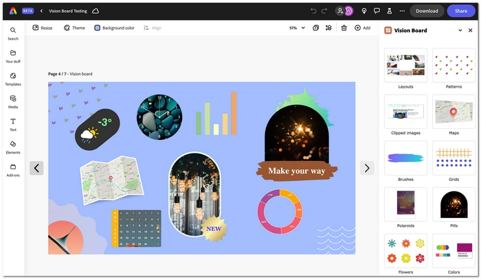 写真をスライドショーにする Adobe Express
