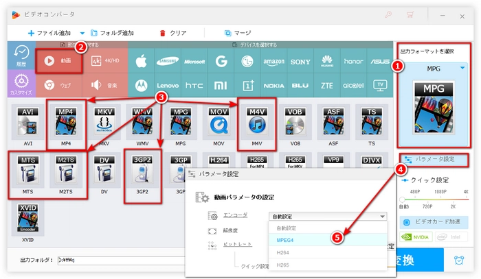 MKVをMPEG/MPGに変換 MPEG-4