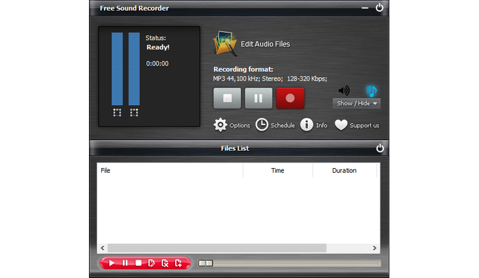 デスクトップ音声録音フリーソフト Free Sound Recorder