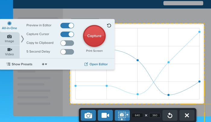 インスタのリールを画面録画 Snagit