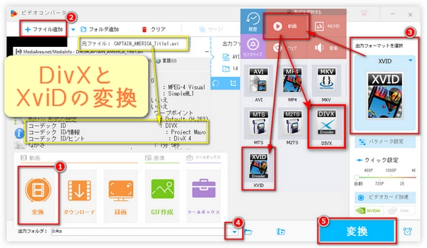 XviDとDivXの違い｜DivXとXviDの間の変換方法