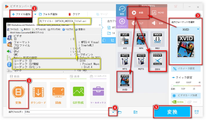 XviDとDivXの違い DivXをXviDに変換