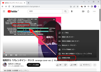 YouTubeにアップロードした動画のコーデックを確認