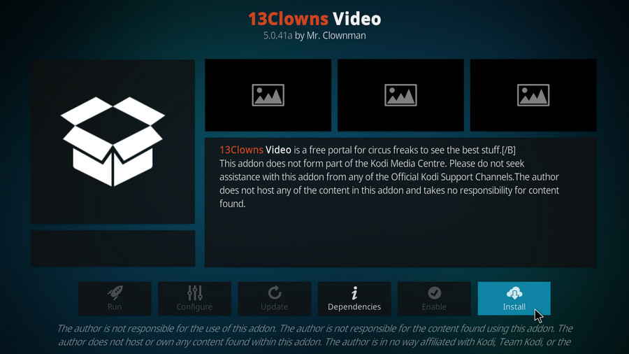 Install Kodi 13 Clowns addon