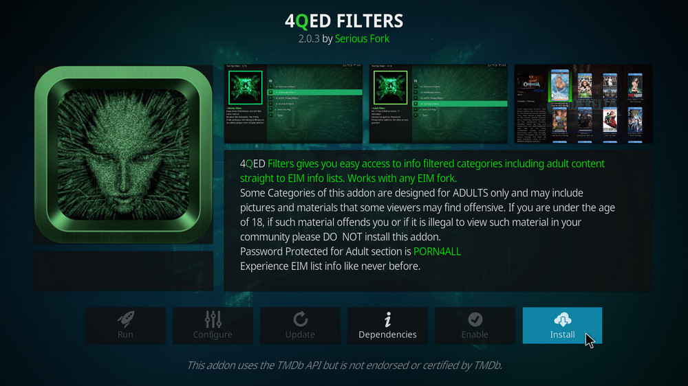 Install Kodi 4QED Filters addon