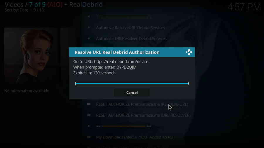 Authorization code generated