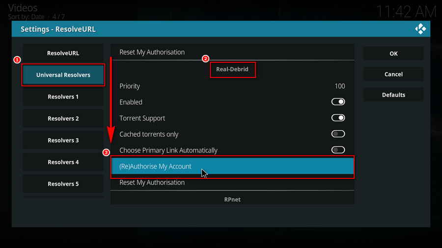 Hit (Re)Authorise My Account from Real-Debrid