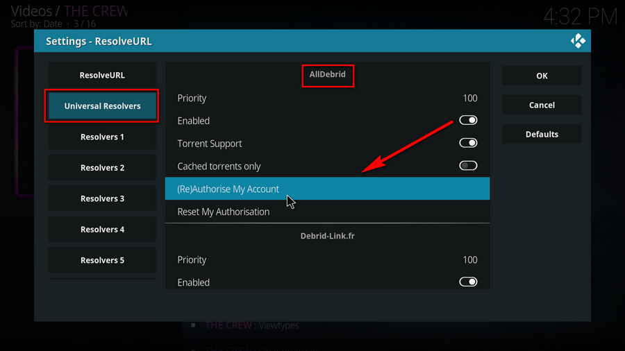 Click (Re)Authorise My Account for All-Debrid