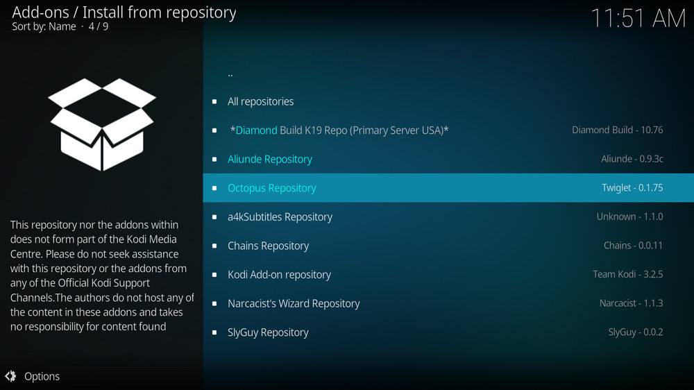 Select Octopus Repository