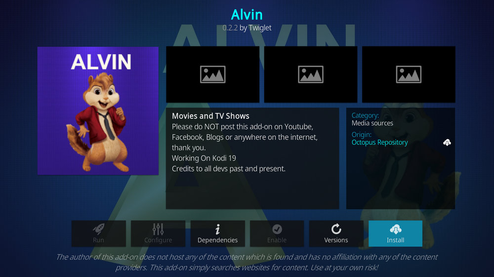 Install Kodi Alvin addon