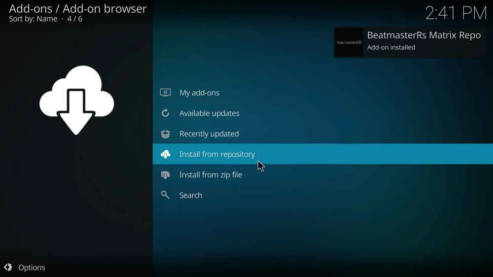 BeatmasterRs Matrix Repo Add-on installed