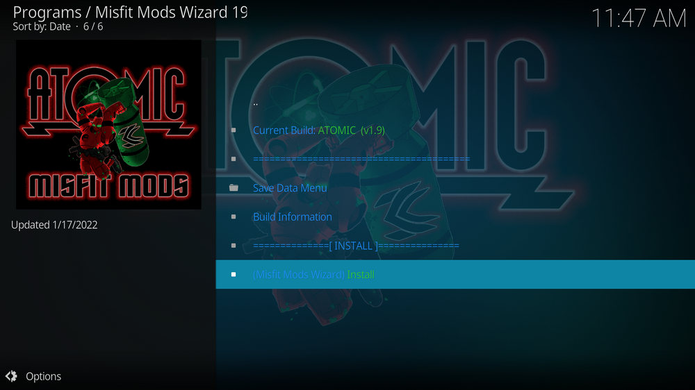 Fresh install Atomic Matrix 19 build