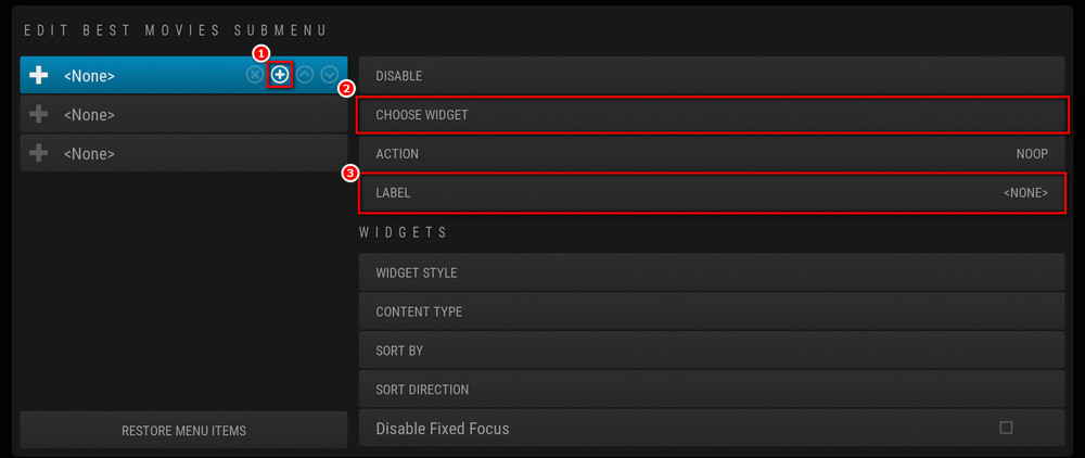 Create and configure widgets