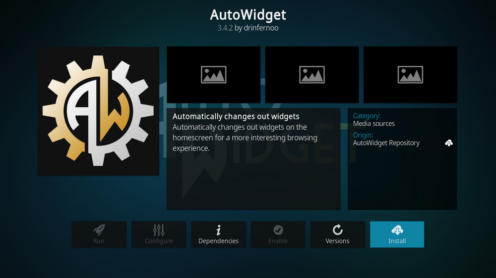 Install Kodi AutoWidget addon