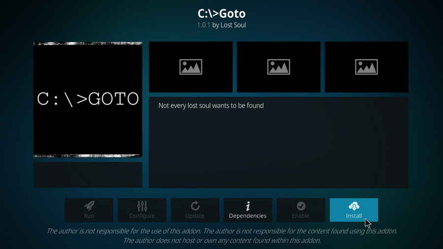 Install Kodi C:\>Goto addon