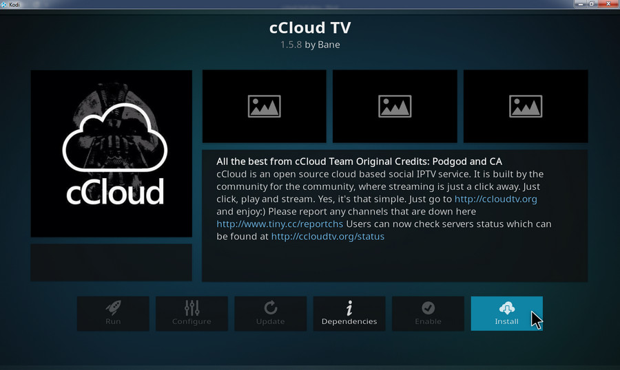 Install cCloud TV 