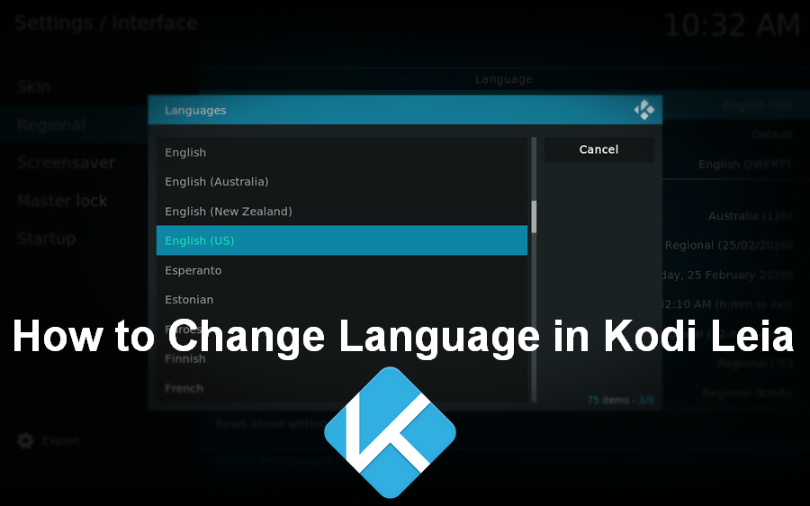 Change Language in Kodi