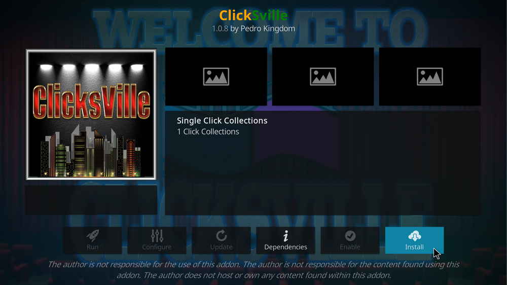 Install Kodi ClickSville addon