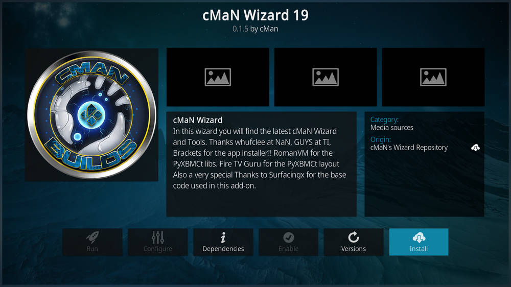 Install Kodi cMaN Wizard addon