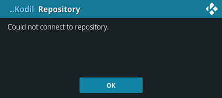 Could not connect to repository Kodi error