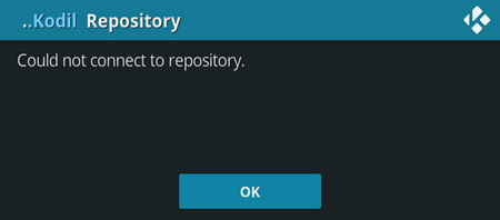 No se pudo conectar al error del repositorio kodi