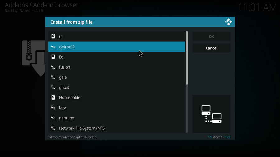 Click on the source cy4root2