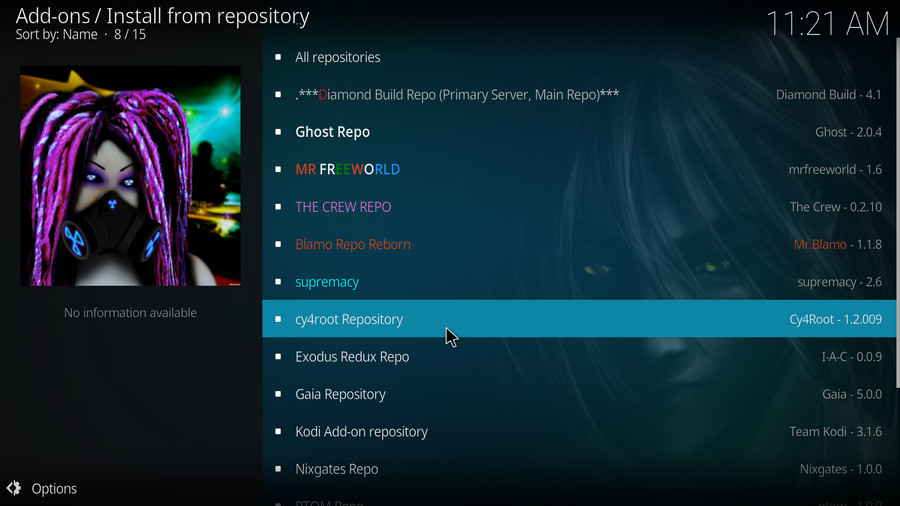 Click on cy4root Repository