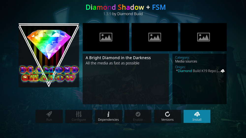 Install Kodi Diamond Shadow addon