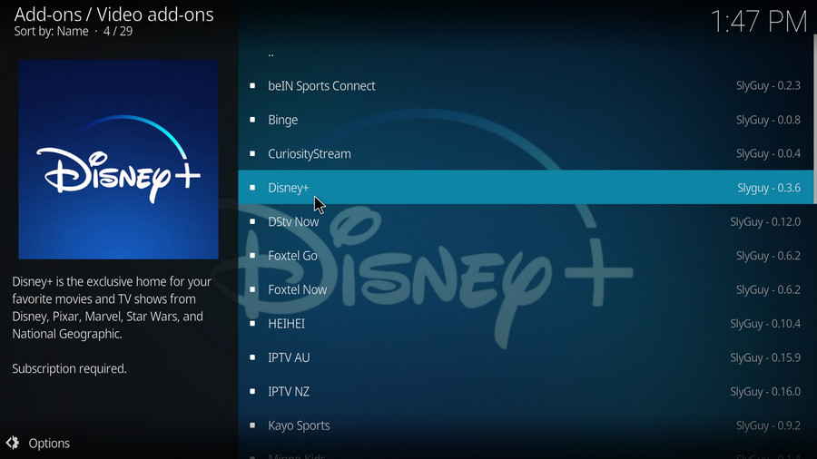 Select Disney+