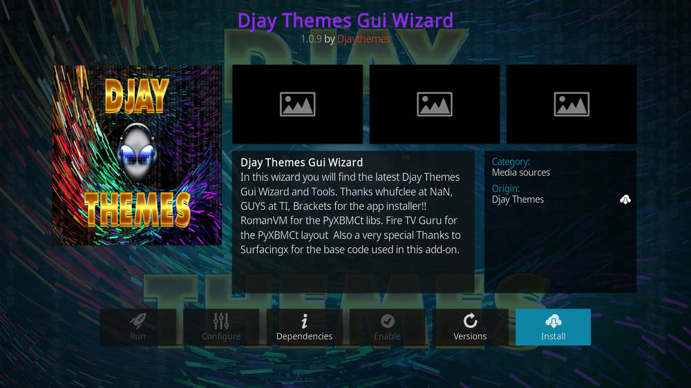 Install Kodi Djay Themes Wizard 19 addon