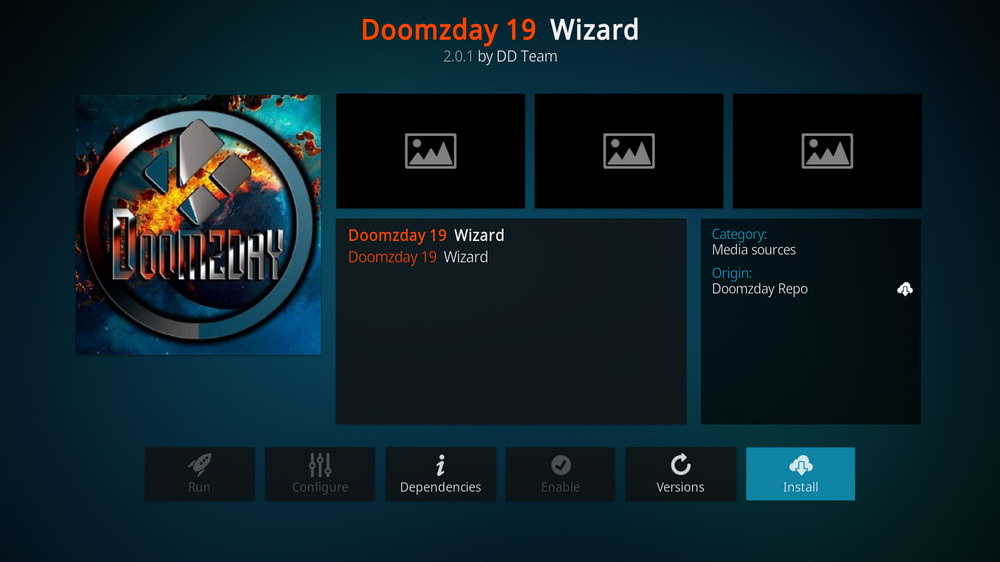 Install Kodi Doomzday Wizard addon