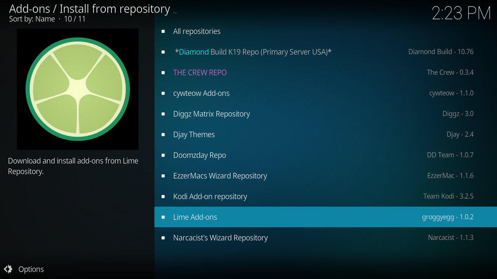 Select Limes Addons Repository