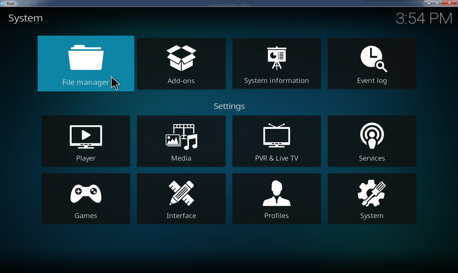 File manager menu