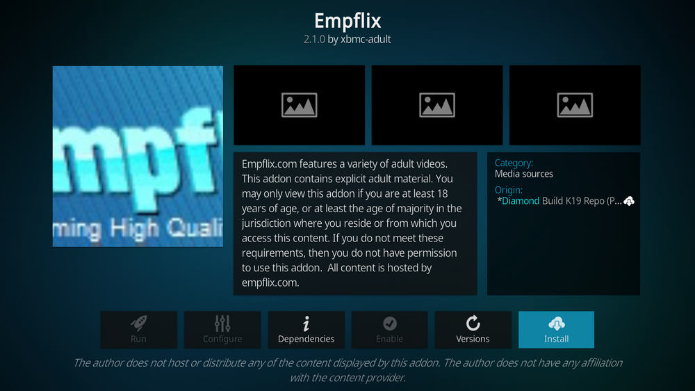 Install Kodi Empflix addon